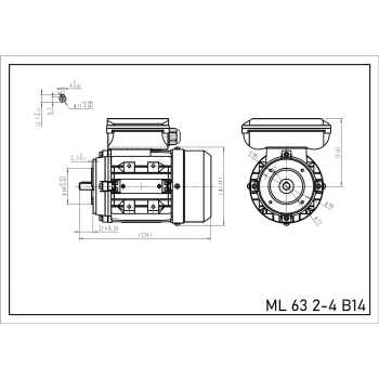 Silnik elektryczny jednofazowy 0,18kW 1400 obr/min. 63 B14